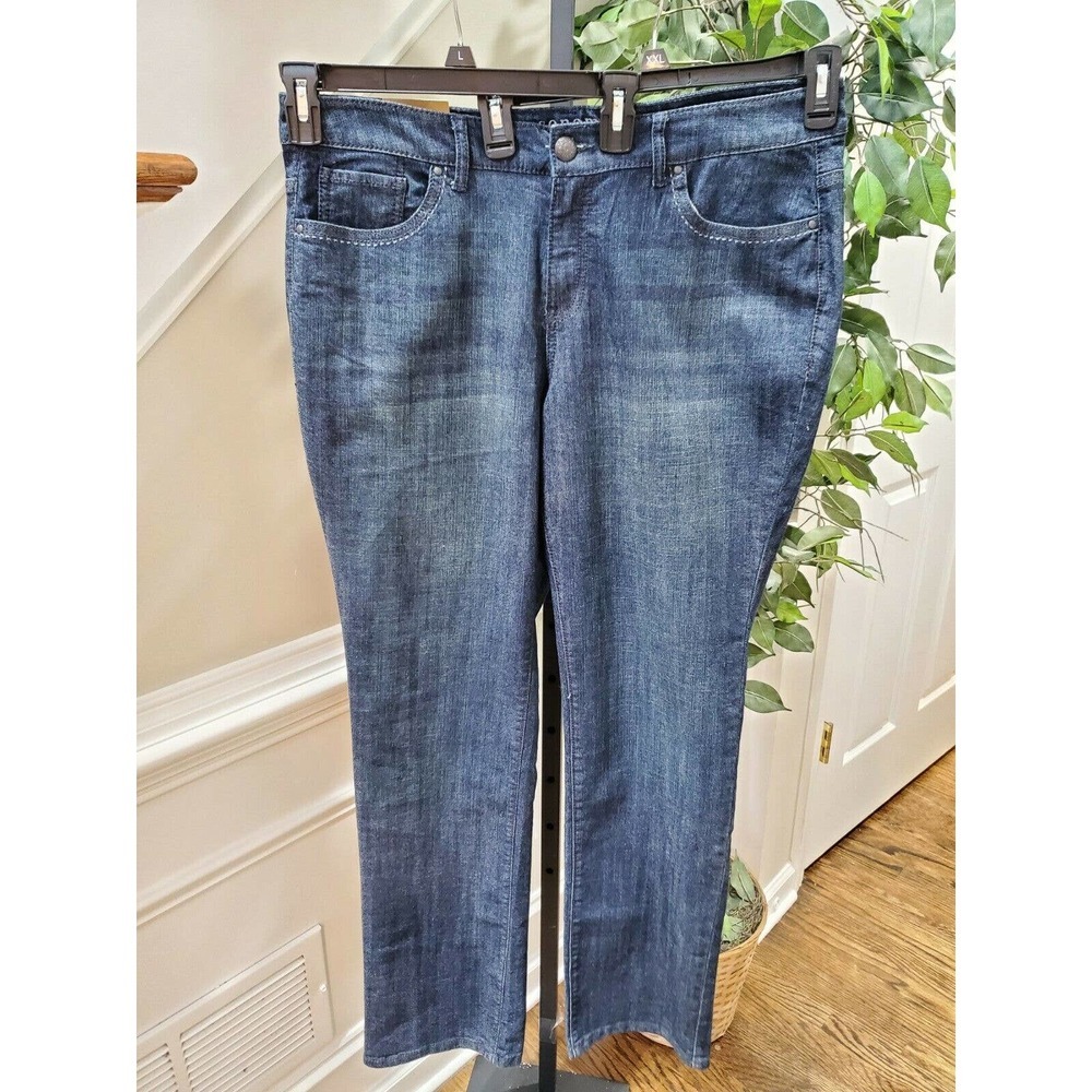 Sonoma Women's Denim Blue Cotton Mid Rise Straight Leg Casual Jeans Pant Size 16